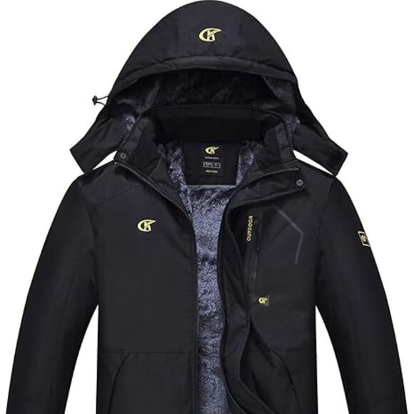 Qpngrp Men's Black Waterproof Ski Snowboard Windproof Snow Coat Sz Large NWOT - Picture 3 of 4